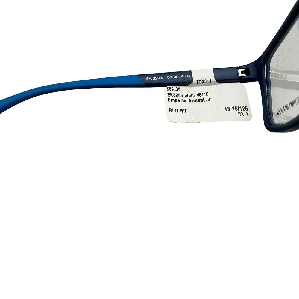 Emporio Armani EA3203 5088 Blue Matte Rectangle Eyeglasses Junior 48-16-125